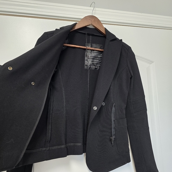 IKKS Women’s Blazer Knit Jacket Double Breasted Size 34 XSmall Black Label - Picture 8 of 11